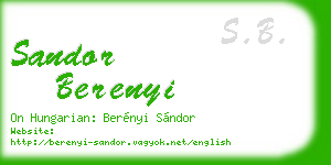 sandor berenyi business card