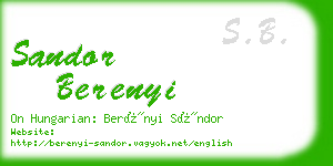 sandor berenyi business card